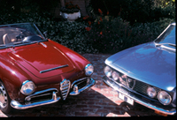 The basic underpinnings of the 1965 Giulia Spider Veloce (left) and 1973 GTV (right) were directly derived from the original Giuliettas of 1954.