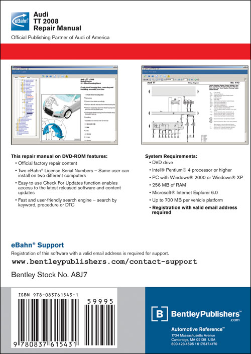 Audi TT Repair Manual: 2008 back cover