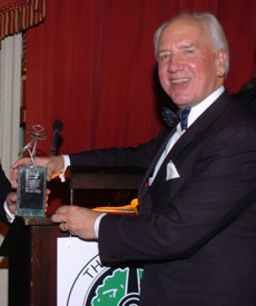 The Guild of Motoring Writers awards the 2005 Mercedes-Benz Montagu Trophy to Karl Ludvigsen at the RAC Club in London for his book 'The V12 Engine.'