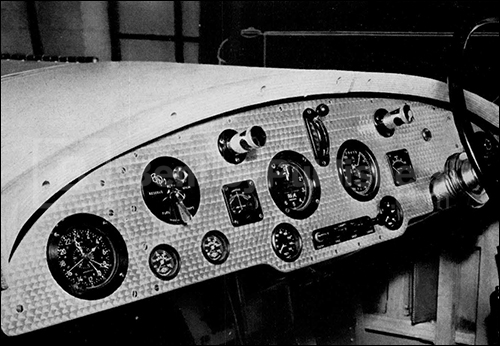 Fig. V. The instrument panel made for a rebuilt car, showing the 