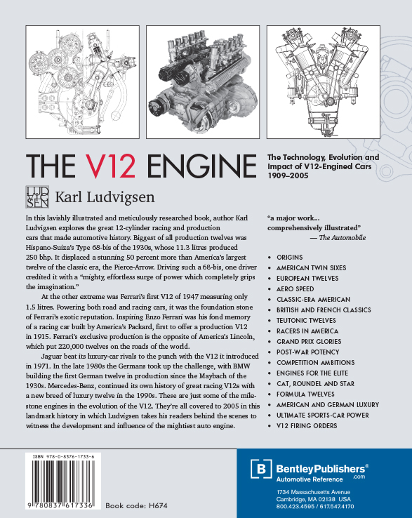 The V12 Engine by Karl Ludvigsen back cover