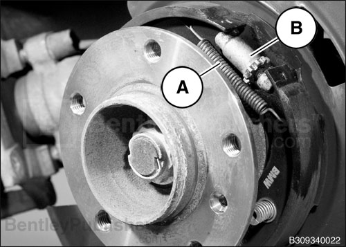 Detailed brake pad, parking brake shoe and rotor service.