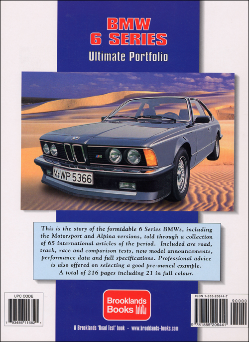 BMW 6 Series Ultimate Portfolio: 1976-1989 ? back cover