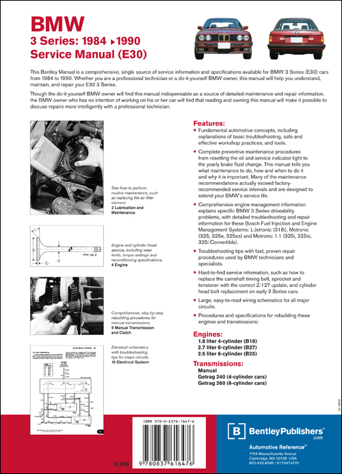 Back Cover - BMW Repair Manual: 3 Series (E30): 1984-1990 ...