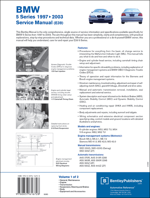 Back Cover - BMW Repair Manual - BMW 5 Series (E39):1997-2003 ...