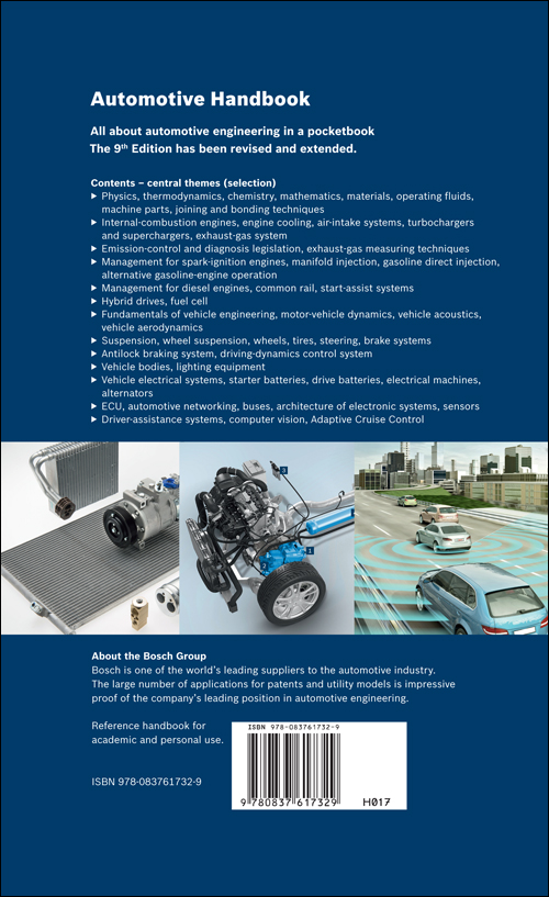 Bosch Automotive Handbook - 9th. Ed. back cover