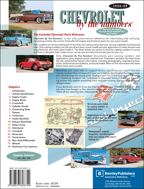 Chevrolet by the Numbers: 1955-59 back cover