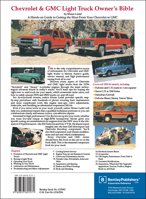 Chevrolet & GMC Light Truck Owner's Bible back cover