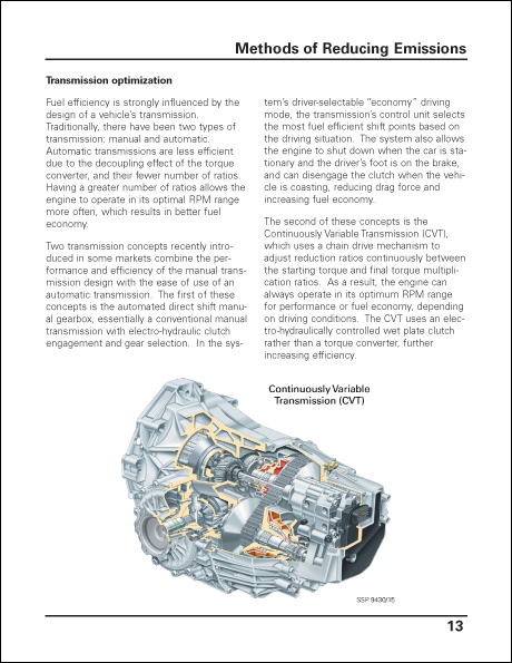 Audi Motor Vehicle Exhaust Emissions Emission Control Standards Technical Service Training Self-Study Program Methods of Reducing Emissions