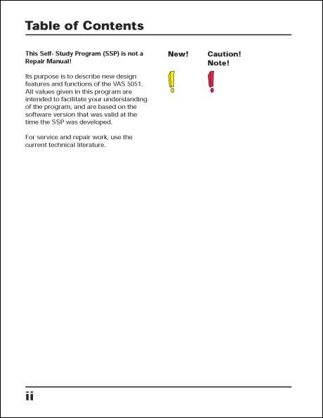 Audi Chassis Systems Technical Service Training Self-Study Program Table of Contents