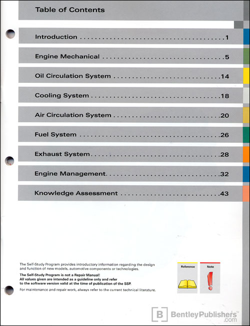 The Audi 4.2-liter V8 FSI Engine Self-Study Program Table of Contents