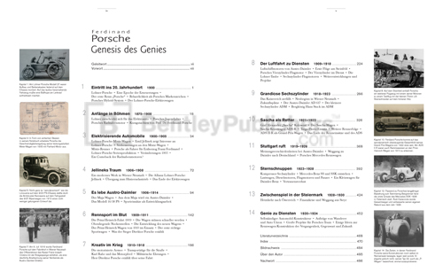 Ferdinand Porsche: Genesis des Genies - Das Inhaltsverzeichnis