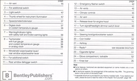 Excerpt - VW - Volkswagen Owner's Manual: Fox: 1993 ...