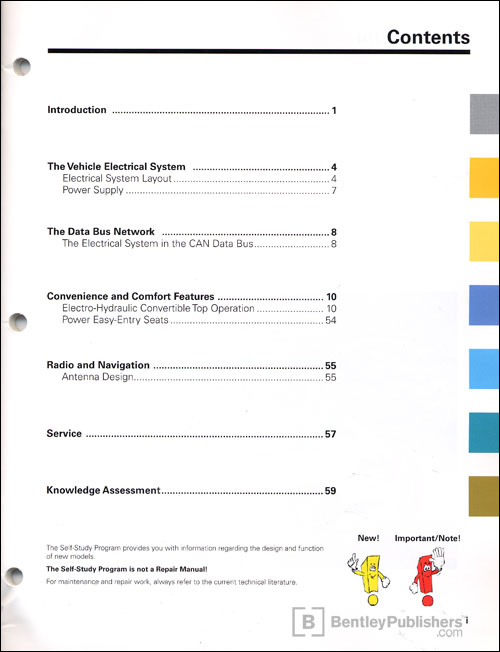 Volkswagen Eos Electrical System Design and Function Technical Service Training Self-Study Program Table of Contents