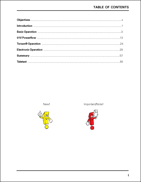 table of contents design. Table of Contents, page i