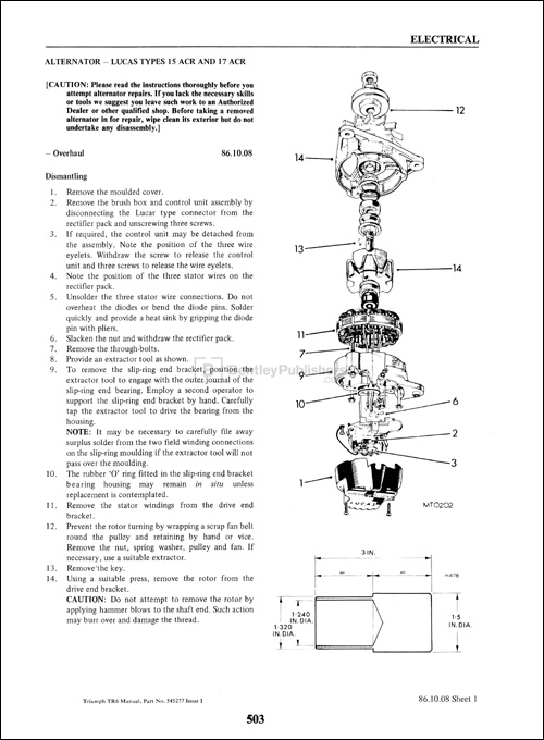 The Complete Official Triumph TR6 & TR250: 1967-1976 Alternator