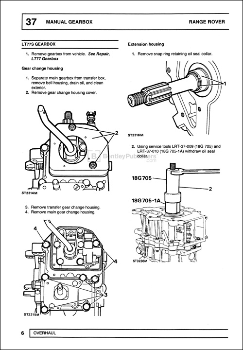 Range Rover Official Workshop Manual: 1990-1994 LT77S Manual Gearbox Overhaul