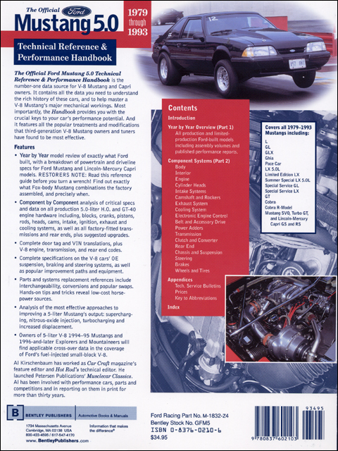 Official Ford Mustang 5.0 Technical Reference and Performance Handbook : 1979-1993
