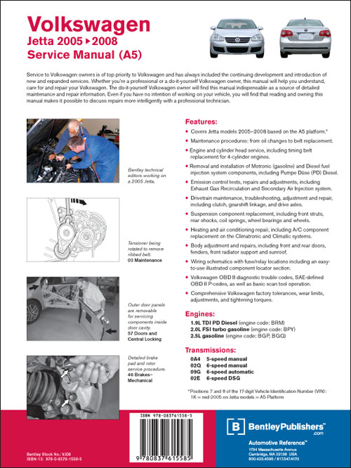 Volkswagen Jetta Service Manual: 2005-2008 back cover
