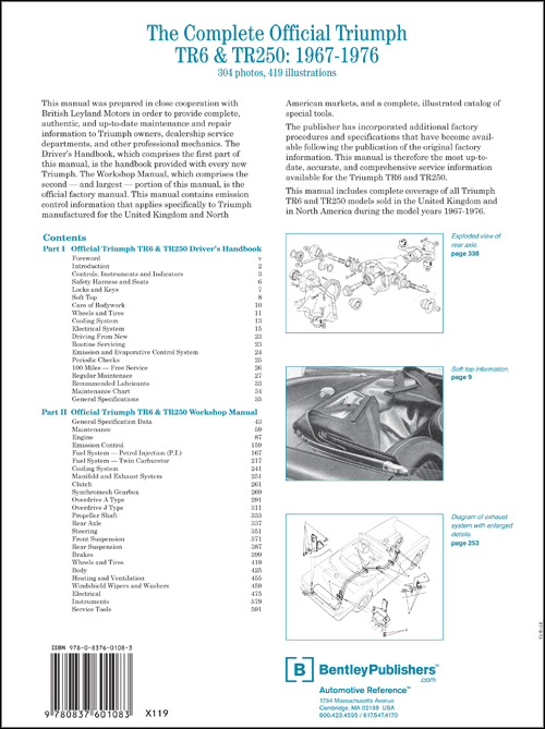 The Complete Official Triumph TR6 & TR250: 1967 - 1976 Back Cover