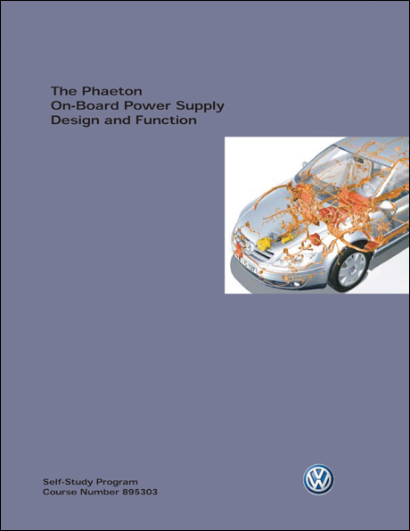 Volkswagen Phaeton On-Board Power Supply Design and Function Technical Service Training Self-Study Program Front Cover