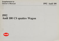 AUDI 100 CS WAGON SUPPL 1992 OM   