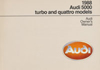 Audi 5000, turbo and quattro Owner's Manual: 1988
