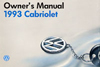 Volkswagen Cabriolet Owner's Manual: 1993