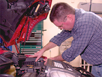Research and development for the MINI Cooper Service Manual: 2002-2004. David Marsan, editor, pictured.