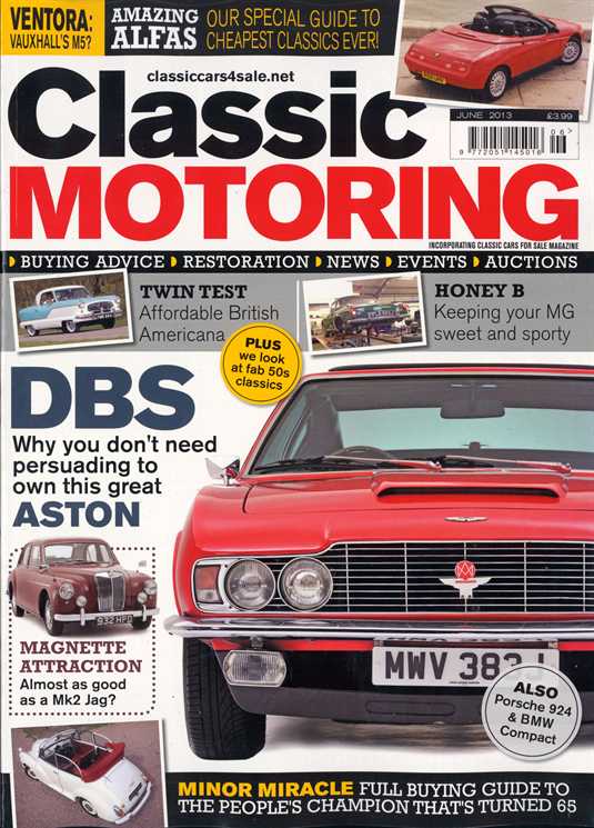 Classic Motoring cover - June 2013