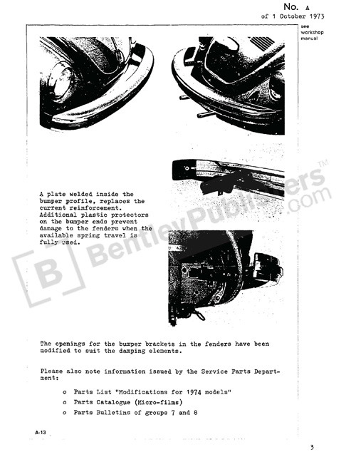 Volkswagen
Types 1,2,3,4:
1969-1979
bumper reinforcement