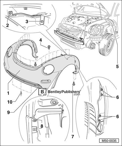 Fully detailed exploded views including front body assembly.</