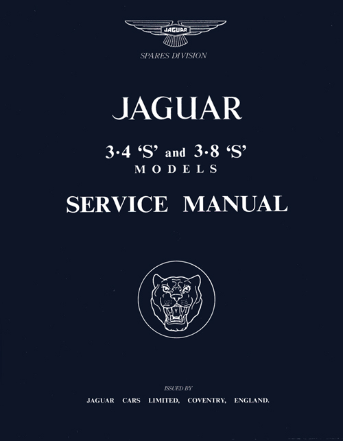 Jaguar 3.4S and 3.8S Service Manual: 1963-1966  front cover