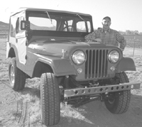 Author Moses Ludel and his Jeep.