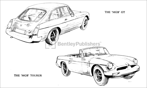 MGB GT and MGB Tourer Excerpted illustration from page 2.
(BentleyPublishers.com watermark not printed on actual product.)