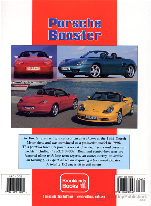 Porsche Boxster Ultimate Portfolio: 1996-2004 back cover