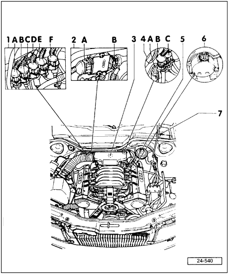 location view of camshaft position sensor, AAH engine, 1992 100