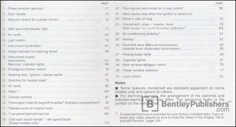 Volkswagen
Jetta
Owner s Manual: 1997 instrument panel key code