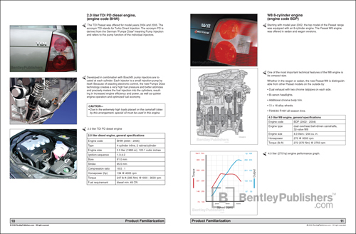 Page spread 10-11 from Passat Familiarization section.