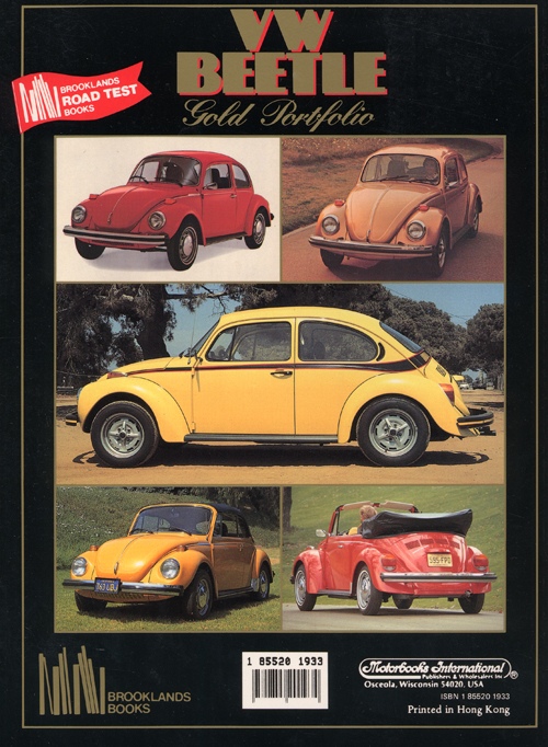 Volkswagen Beetle Gold Portfolio: 1968-1991? back cover