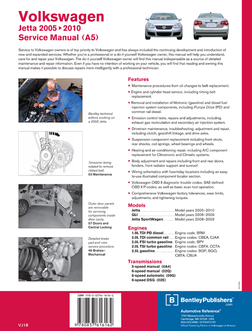 Volkswagen Jetta (A5) Service Manual: 2005-2010 back cover