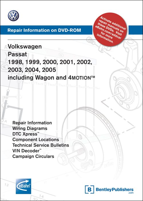Volkswagen Passat, Passat Wagon: 1998 - 2005 Repair Manual on DVD-ROM front cover
