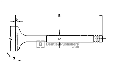 Fig. 10-9. Dimensions for new valves.
Engine
page 24